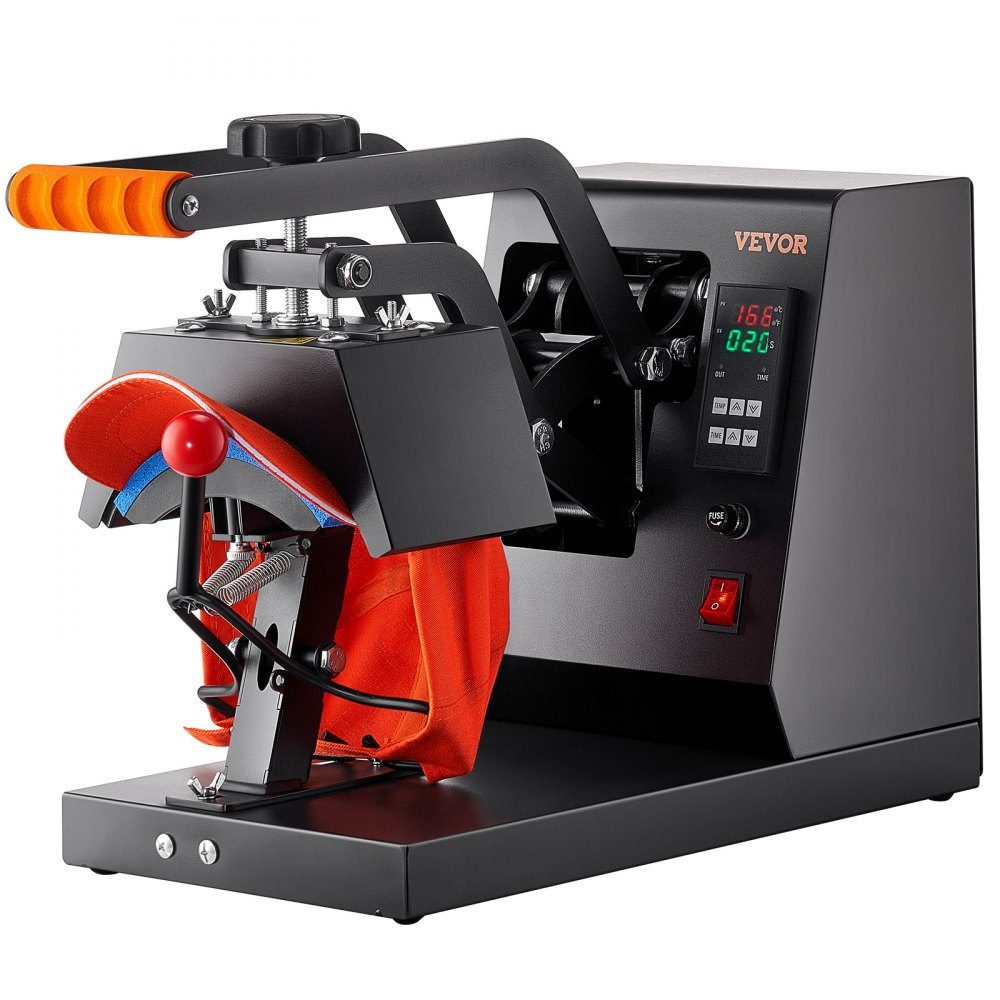 Hat Heat Press, 4 in 1 Cap Heat Press, 6 x 3 Inch Folding Cup Sublimation Transfer, LCD Digital Timer Temperature Control with 4 Curved Heating Elements (6 x 3/6.7 x 2.7/6.7 x 2.7 x 2.7 cm)