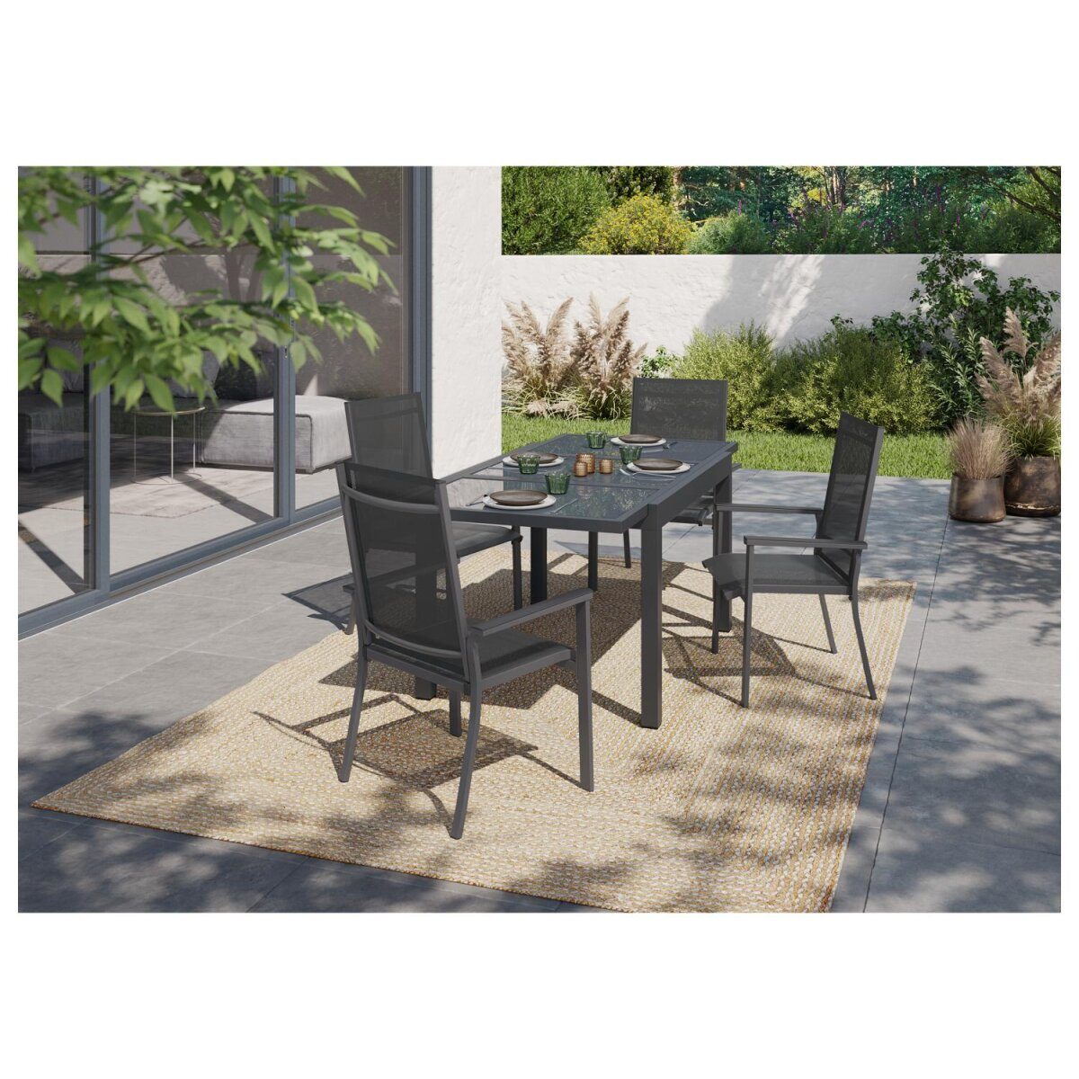 LIVARNO home Aluminium-Gartentisch „Houston / Toronto“, ausziehbar, grau