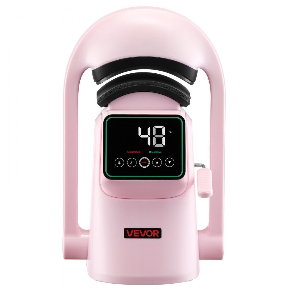 Automatic Hat Heat Press with 2 Interchangeable Plates, Auto Open and Release, Touch Screen for Time and Temperature Control, Heat Transfer Printing for Caps, Hats, Pink