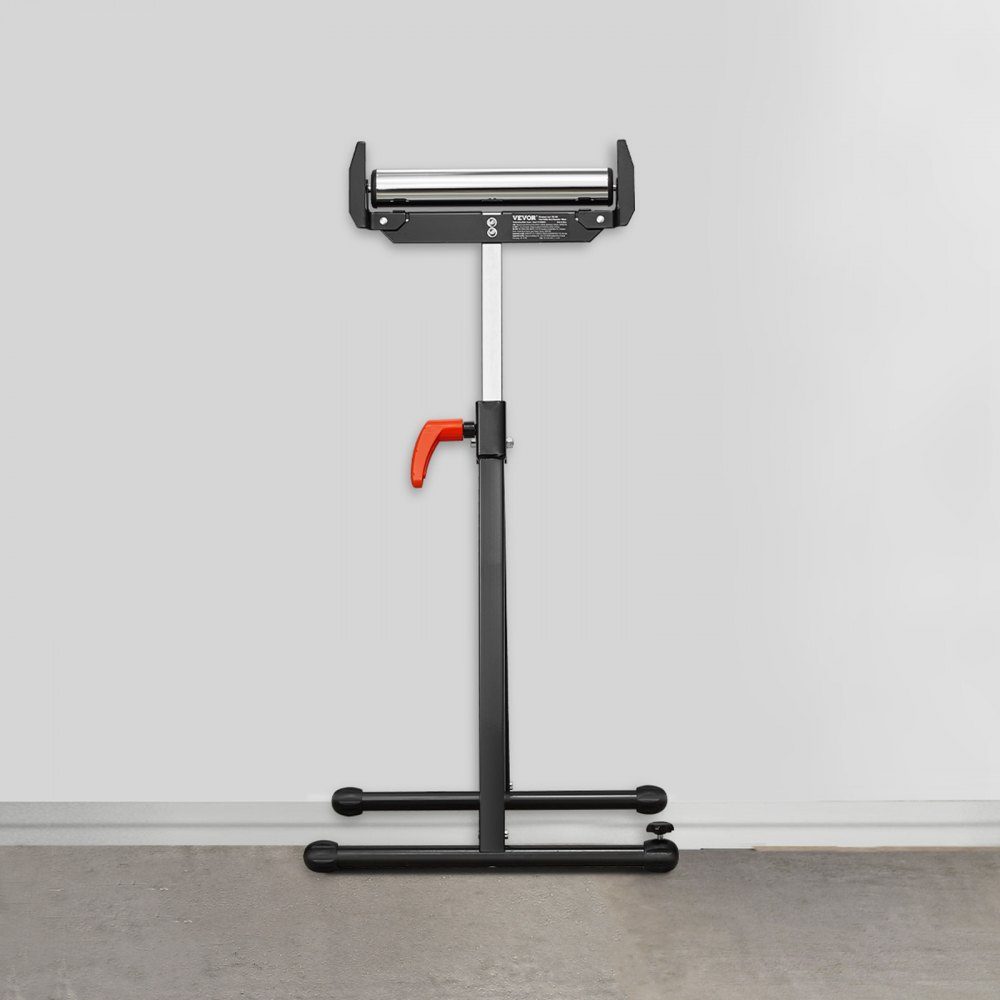 Set van 2 rolstatief, draagvermogen 113 kg, in hoogte verstelbaar van 68-109 cm, opklapbare werkbok met rolkop en randgeleiders van gepolijst staal, voor tafelzaaguitloop, verlengingssteun