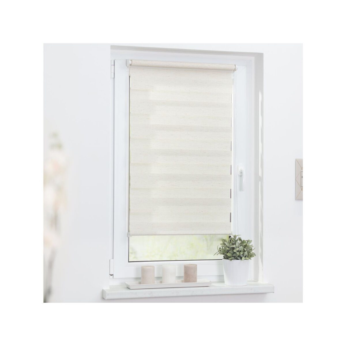 Lichtblick Duo roller blind, Klemmfix without drilling, 70 x 150 cm, natural