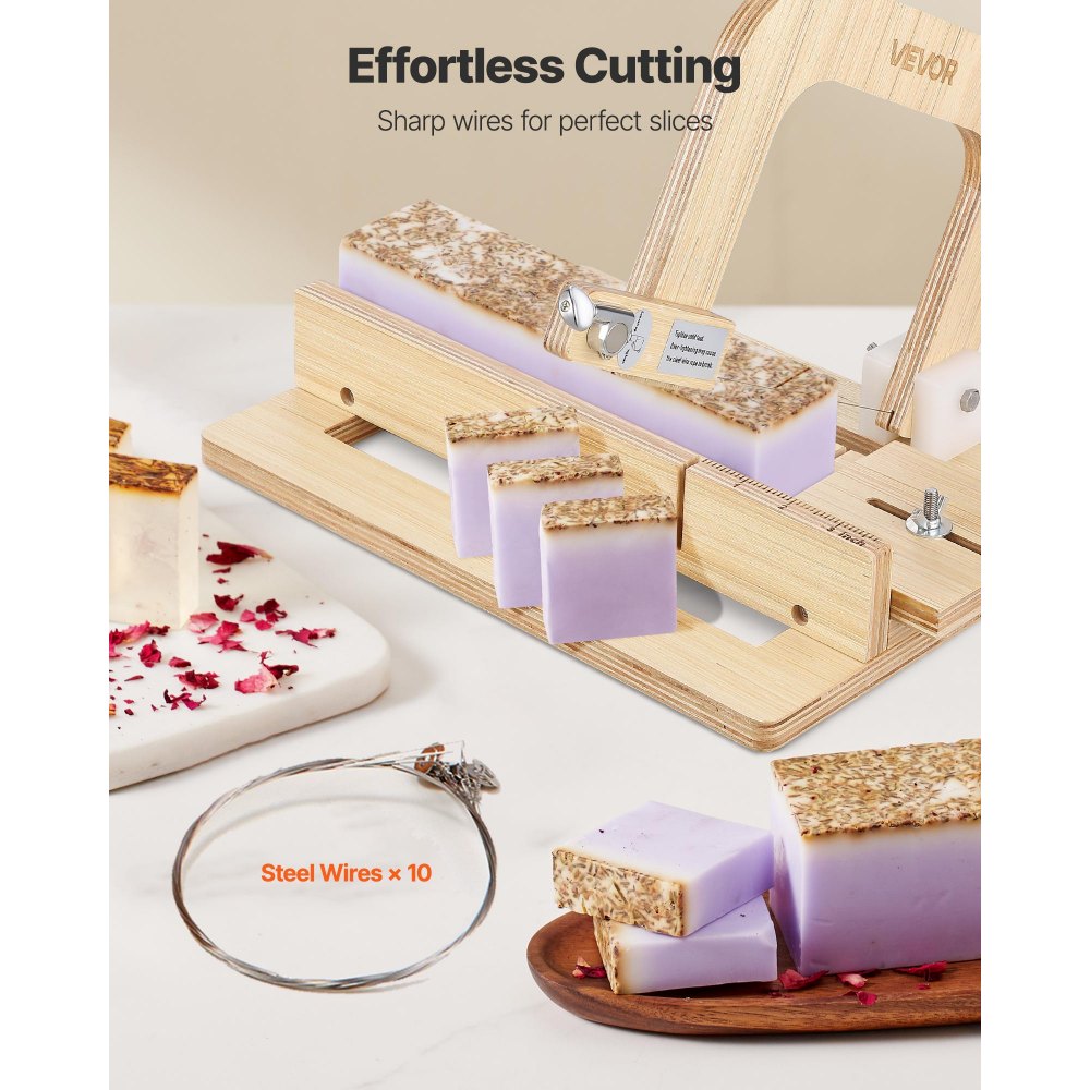 Soap Cutter 0-2 Inch Adjustable Thickness, Wooden Soap Cutter with Adjustable Wire Tension Stainless Steel, with Extra Wires, Multi-Handmade DIY Cutting Tool Soap Cutter 0-2 Inch Adjustable Thickness, Wooden Soap Cutter with Adjustable Wire Tension Stainless Steel, with Extra Wires, Multi-Handmade DIY Cutting Tool