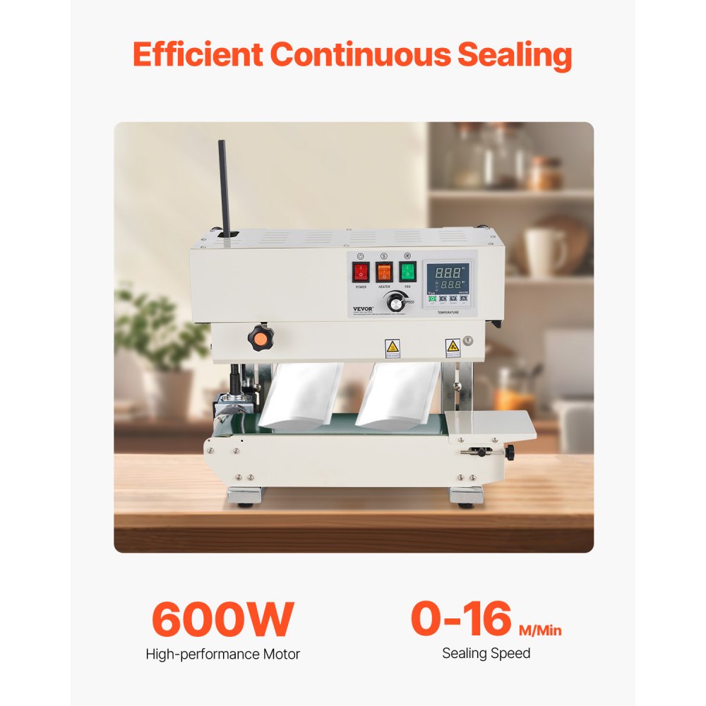 Continuous bag band sealing machine, 0.24-0.47 inch/6-12mm sealing width, vertical band sealing machine with digital temperature control, carbon steel bag sealer for 0.02-0.8mm thick plastic bag films Continuous bag band sealing machine, 0.24-0.47 inch/6-12mm sealing width, vertical band sealing machine with digital temperature control, carbon steel bag sealer for 0.02-0.8mm thick plastic bag films