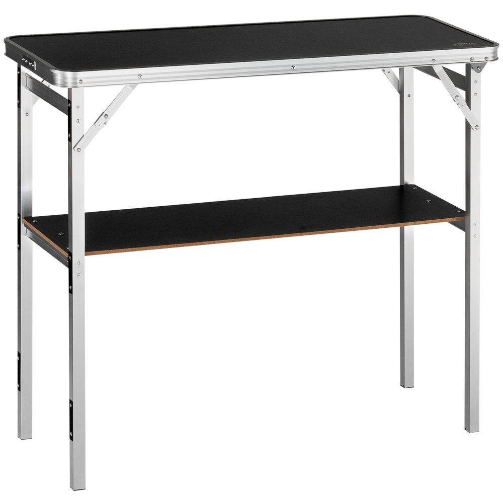 Comptoir d'exposition portable, comptoir d'exposition, 97,5 × 38,5 × 87 cm, stand d'exposition, support de comptoir d'exposition, table de bar de promotion pliable, comptoir de promotion, réception avec compartiment de rangement, sac de transport, noir