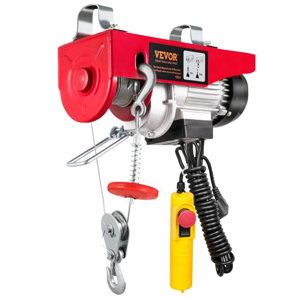 230 V elektrische Seilwinde, 125 kg bis 250 kg Hubhöhe, 12 m Seilzugmotorwinde, 510 W Motorflaschenzug, 10 m/min Hubgeschwindigkeit, Hebezeug mit kabelgebundener Fernbedienung, Seilzug, Kettenzug