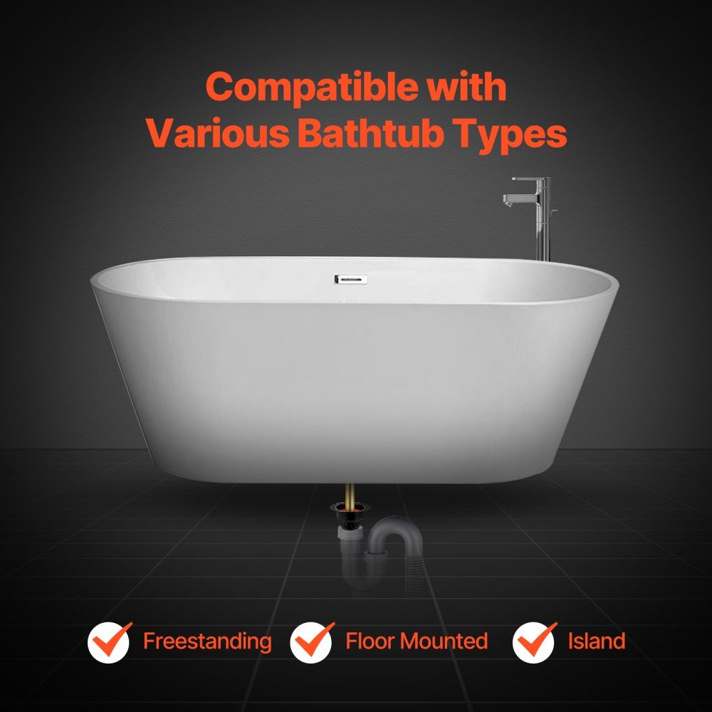 ABS Drain Set 178 x 158 x 102mm Bathtub Drain Tray Set with ABS Drain Adapter Compatible with Freestanding Bathtubs, Floor Mounted Bathtubs and Island Bathtubs