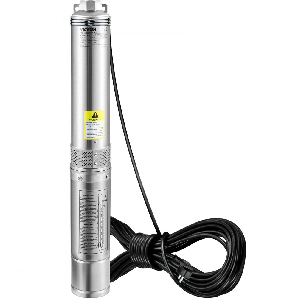 82 mm deep well pump 750W well pump 100L/min submersible pump max. delivery height 66m pipe pump 230V 50Hz sand pump IP68 water pump 16 impeller levels pump Ideal for irrigation or water supply 82 mm deep well pump 750W well pump 100L/min submersible pump max. delivery height 66m pipe pump 230V 50Hz sand pump IP68 water pump 16 impeller levels pump Ideal for irrigation or water supply