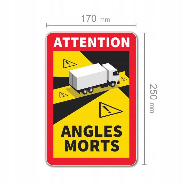 Magnetische dodehoekwaarschuwingsstickers - set van 3 voor TIR-voertuigen  TIR MAN IVECO DAF Actros MAN Mercedes