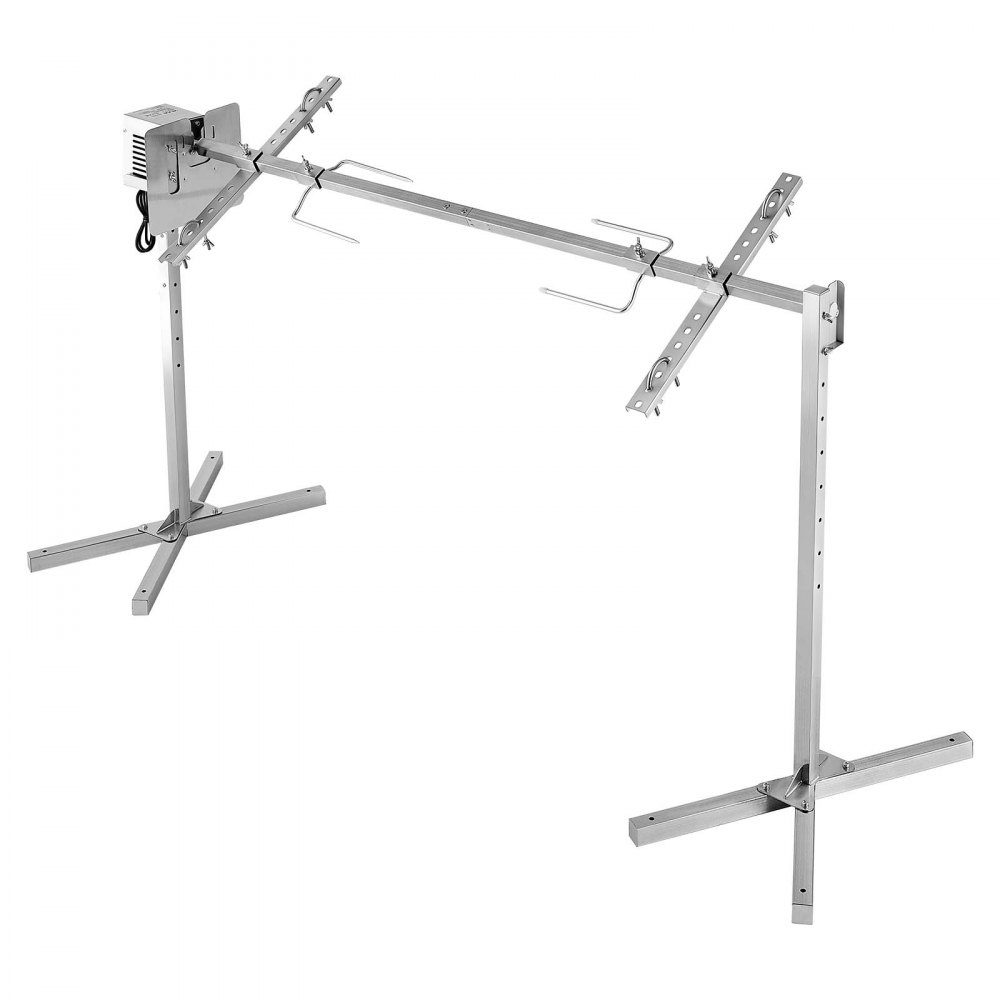 Gril de cochon de lait, gril d'agneau, gril à rôtir à la broche, gril de rôtissoire de 1321 mm, AC 220-240 V, ensemble de gril de rôtissoire électrique à 8 étages avec une capacité de charge de 40 kg, ensemble de gril à moteur de 38 W pour les fêtes