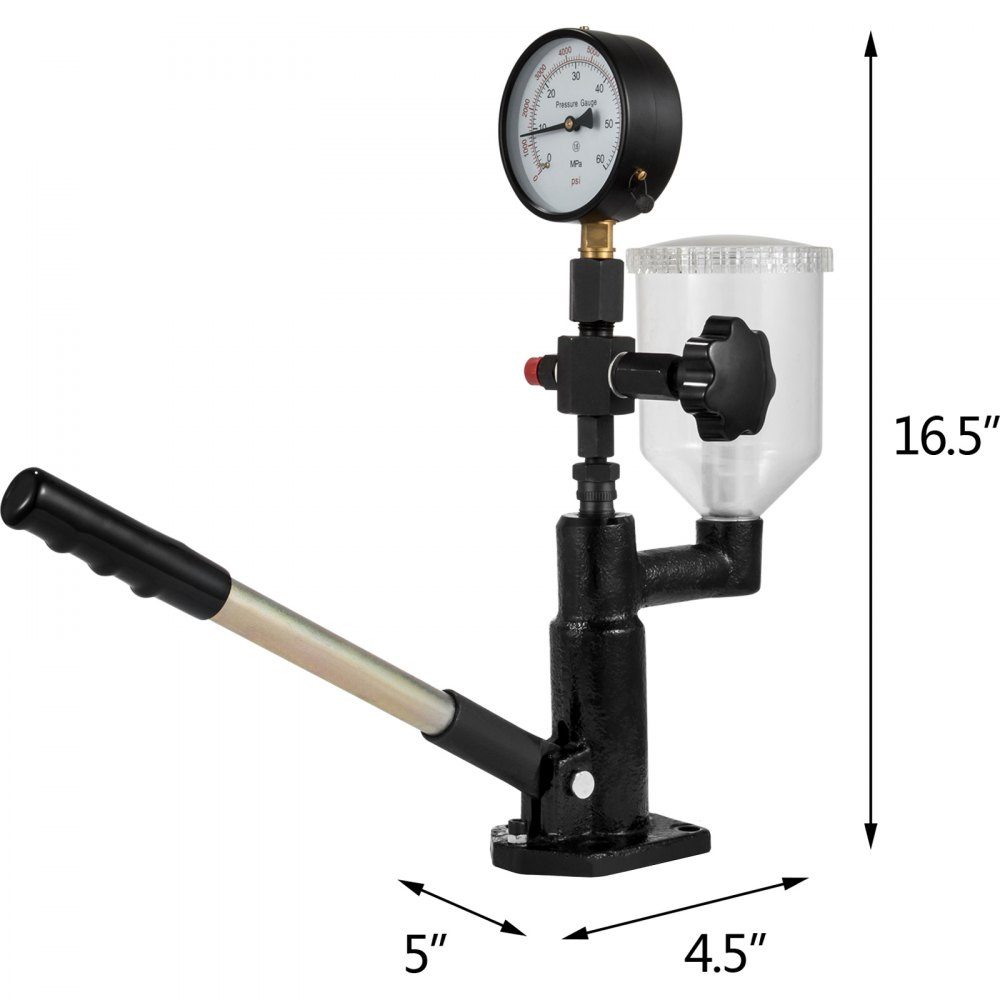 Urządzenia do sprawdzania dysz wtryskowych 600 bar Manometr paliwa 0,8L, urządzenia do sprawdzania dysz wtryskowych z podwójnym skalowaniem tester wtryskiwaczy urządzenie diagnostyczne w silnikach Diesla