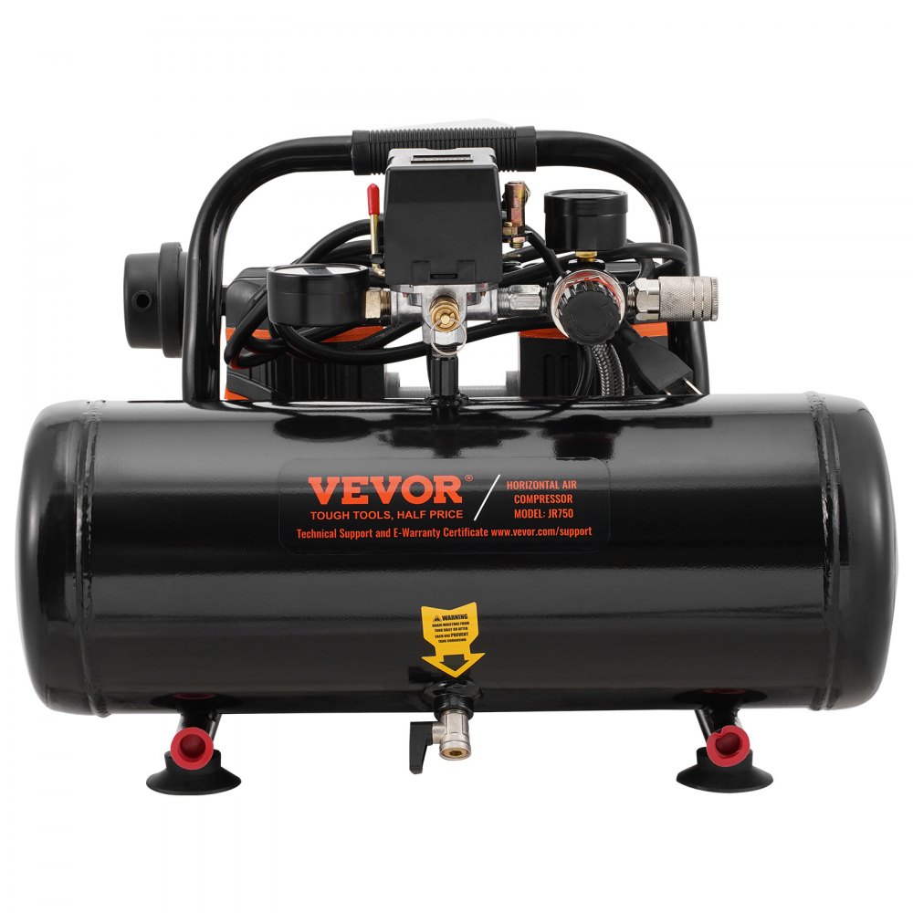 Luchtcompressor, stalen tank van 2 gallon, 1 pk, 2,5 CFM, 8 bar, olievrije luchtcompressor en maximale druk van 120 PSI, 81 dB, ultrastille draagbare compressor voor autoreparatie, bandenspanning, spuiten Luchtcompressor, stalen tank van 2 gallon, 1 pk, 2,5 CFM, 8 bar, olievrije luchtcompressor en maximale druk van 120 PSI, 81 dB, ultrastille draagbare compressor voor autoreparatie, bandenspanning, spuiten
