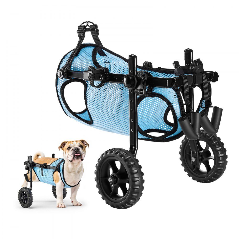 Dog Wheelchair for Hind Legs, Adjustable Pet Wheelchair, Lightweight Dog Stroller with Shock Absorbing Wheels, Walking Aid for Disabled, Paralyzed, Injured Dogs up to 15kg, M