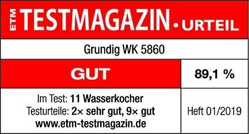 Grundig WK 5860 Wasserkocher, Glas, 2400 W, 1,7 l, 2400, weiß/schwarz