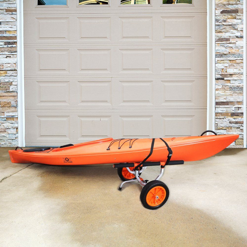 Chariot à kayak chariot à canoë en alliage d'aluminium 800x751x470mm capacité de charge jusqu'à 204kg roues en caoutchouc 30cm 170-440mm réglables pour chariot de bateau chariot de transport de canoë kayak chariot de surf chariot de bateau remorque