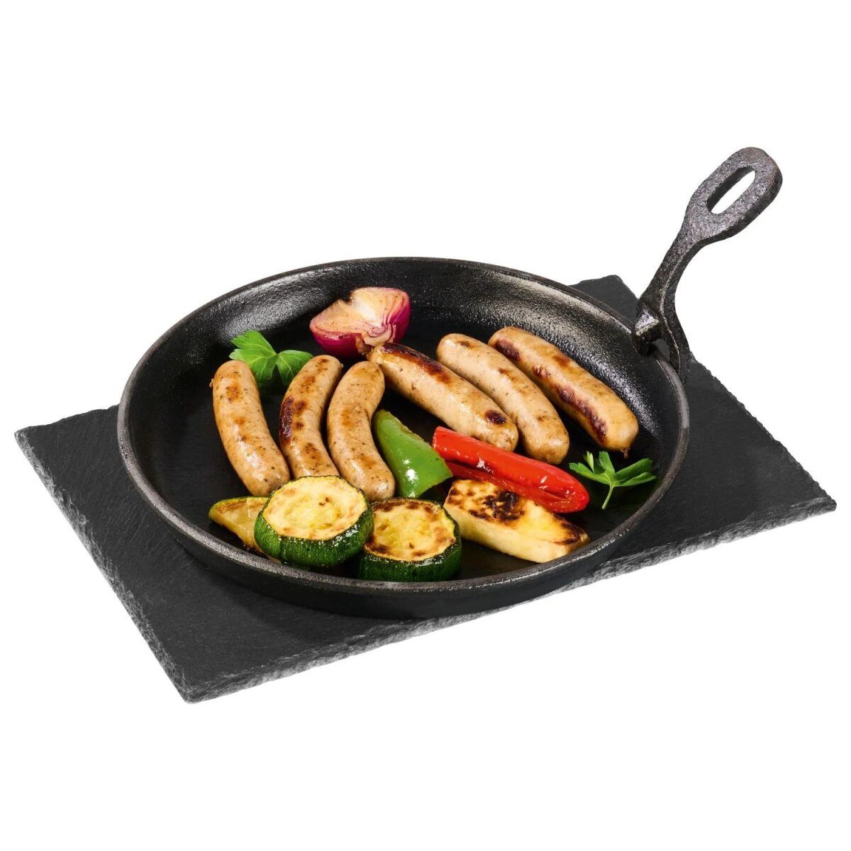 GRILLMEISTER grillpan + serveerplaat / gladde burgerpers / gegroefde burgerpers