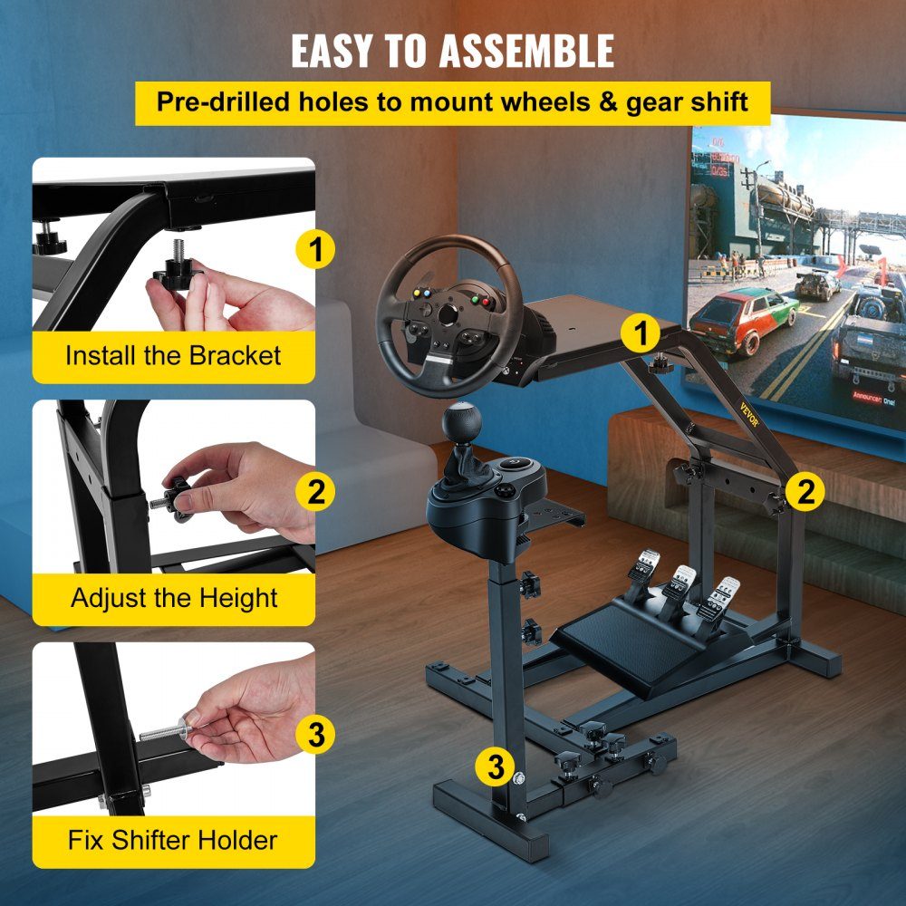 Rennsimulator-Lenkradständer für Logitech G29, G27, G25 Racing Wheel Pro, Ständer, Rad und Pedale, Radständer nicht im Lieferumfang enthalten