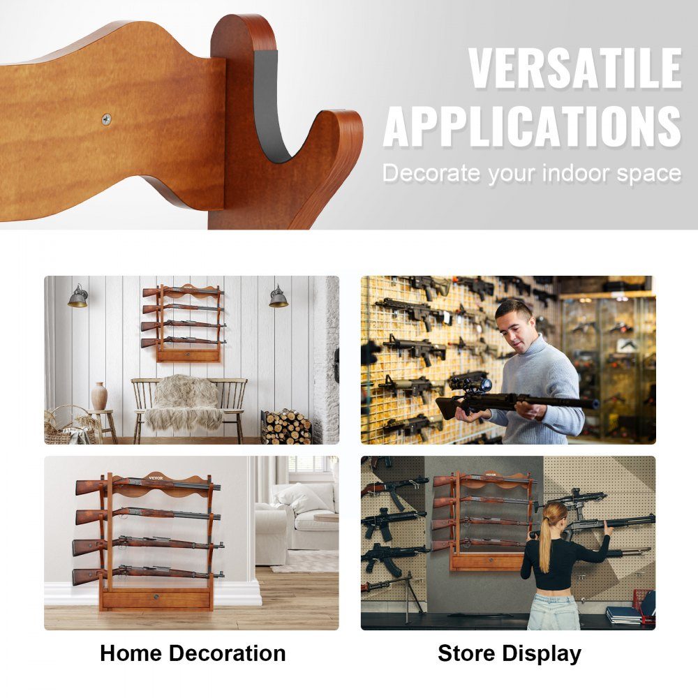 Gun Rack for Gun Storage, 4 Rifles, Gun Holder, Safe Accessories for Rifles and Shotguns, Gun Rack in Gun Cabinet, Shotgun Rifle Rack, Load Capacity 60kg