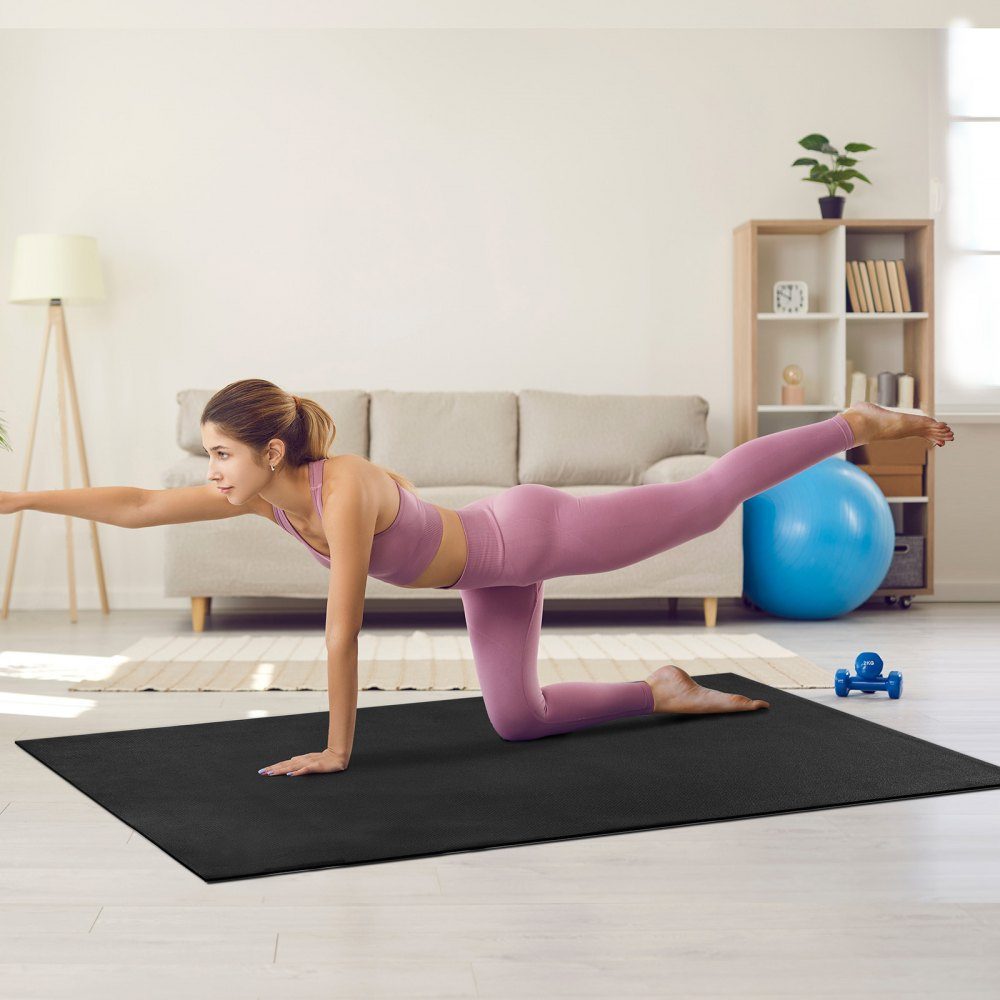 Trainingsmatte, rutschfeste Premium-Yogamatte mit hoher Dichte, Übungs-Yogamatte für Männer und Frauen, Fitness- und Trainingsmatte mit Tasche und Gurt, für alle Arten von Heim-Yoga, Pilates und Bodentraining (7 x 5 Fuß)