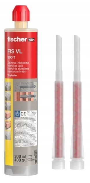 Kotwa chemiczna Fischer FISCHER FIS VL 300 T kotwa chemiczna śrubowa kotwa samoprzylepna zaprawa iniekcyjna kotwa kompozytowa 540983 Kotwa chemiczna Fischer FISCHER FIS VL 300 T kotwa chemiczna śrubowa kotwa samoprzylepna zaprawa iniekcyjna kotwa kompozytowa 540983