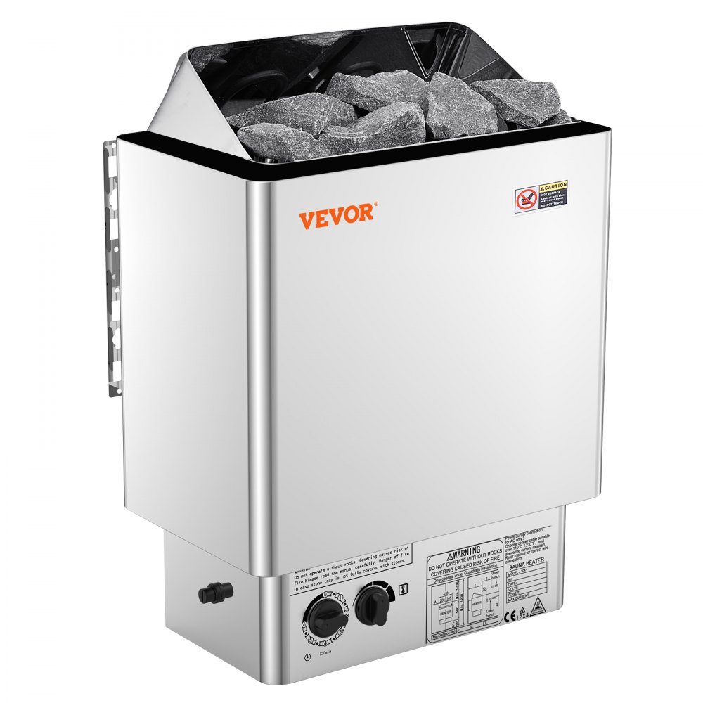 Elektrische saunakachel 8KW 400V 3N draagbare saunakachel voor binnen en buiten met 3 uur timer ingebouwde bediening voor 8-12m3 commerciële hotel spa-douche 430 roestvrij staal