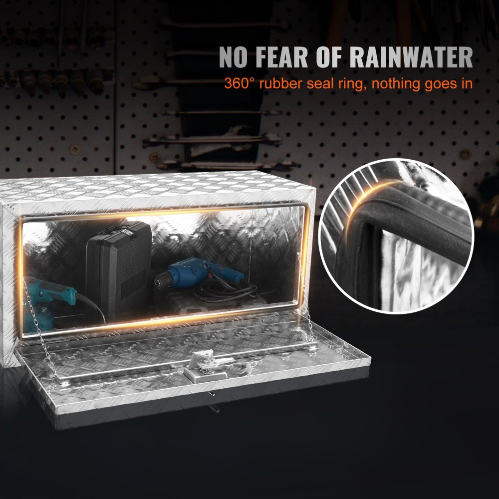 Truckbox Tool Box Trailer Box Tool Box 914x430x460mm Pickup Storage Box, Aluminum Diamond Plate Tool Box with Lock & Keys, Waterproof Trailer Storage Box Truckbox Tool Box Trailer Box Tool Box 914x430x460mm Pickup Storage Box, Aluminum Diamond Plate Tool Box with Lock & Keys, Waterproof Trailer Storage Box