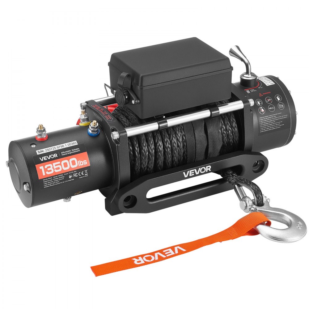 Elektrische Winde, 6100 kg, 12 V DC elektrische Winde mit 26 m synthetischem Seil, kabellose und kabelgebundene Fernbedienung, IP55, zum Ziehen von SUVs, Jeeps, Anhängern und Booten Elektrische Winde, 6100 kg, 12 V DC elektrische Winde mit 26 m synthetischem Seil, kabellose und kabelgebundene Fernbedienung, IP55, zum Ziehen von SUVs, Jeeps, Anhängern und Booten