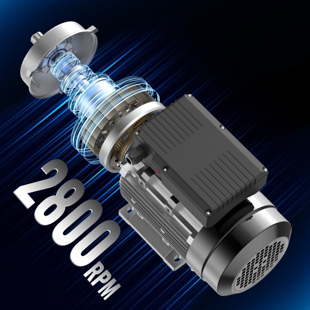 1,1 kW Elektromotor, 2800 U/min, AC 220–240 V, 7,1 A, 90S, B34-Rahmen, Luftkompressormotor, einphasig, 24 mm Keilwelle, Rechts-/Linksdrehung, für landwirtschaftliche Maschinen und allgemeine Geräte