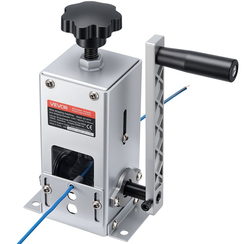 Abisoliermaschine, 1,5–30 mm Kabelschälmaschine, Handkurbel-/Bohrbetrieb, Abisolierwerkzeug mit Q235-Rahmen, Kabelabisolierer, manuelle Kabelabisoliermaschine für Kupferschrott