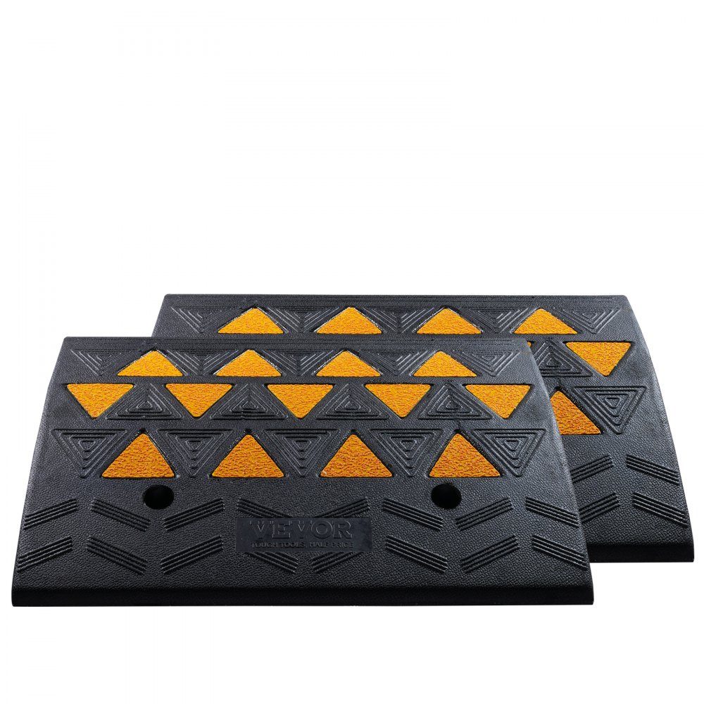 2x threshold ramp, solid rubber door threshold ramp, max. load capacity up to 15 tonnes, curb ramp, 49.1 x 37 x 15.2 cm, wheelchair ramp, access ramp, rubber ramp, suitable for uneven floors, curbs