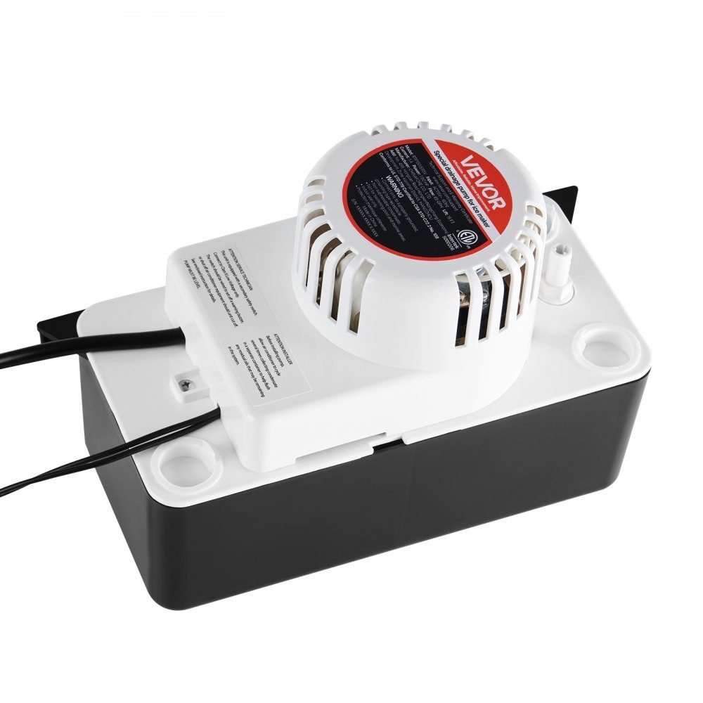 Condensate Extraction Pump, Condensate Pump, 1/50 HP 1.89L Tank, Automatic AC Condensate Pump with Float Switch and 6m Hose for Air Conditioner, Dehumidifier, Ice Maker, Water Drain, Black