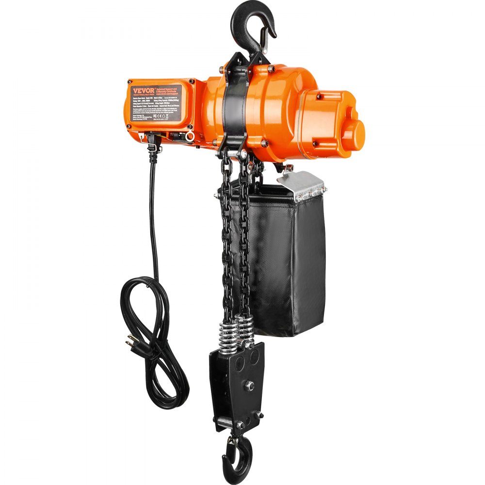 Elektrische kettingtakel, 998 kg draagvermogen, 6 m hefhoogte, 11.500 tpm, takel met ketting, 100 m draadloos en 4,5 m bedrade afstandsbediening, lier voor garage, werkplaats en thuis