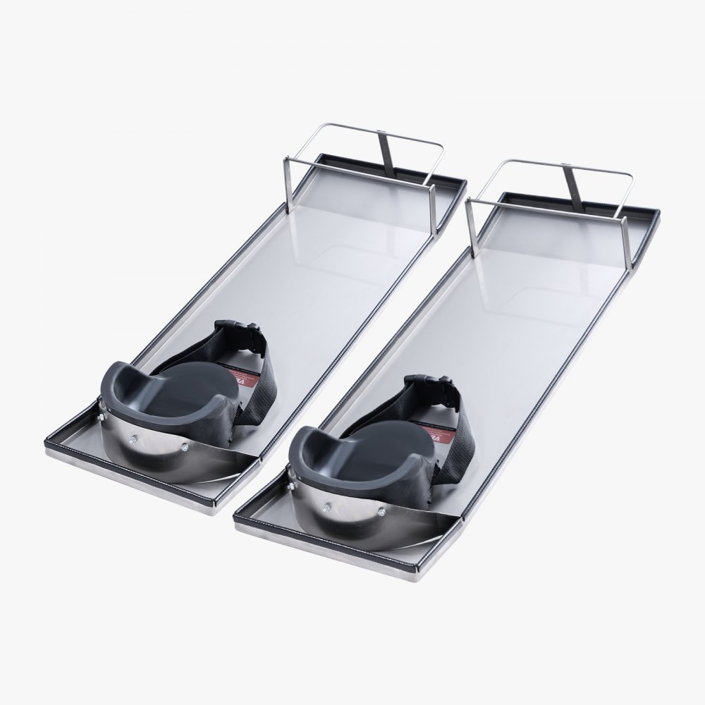 Genouillères en béton en acier inoxydable, patins en béton 747 x 255 mm, planches à genoux pour béton, genouillères en béton, patins mobiles, avec genouillères et sangles pour planches pour la finition du ciment et du béton