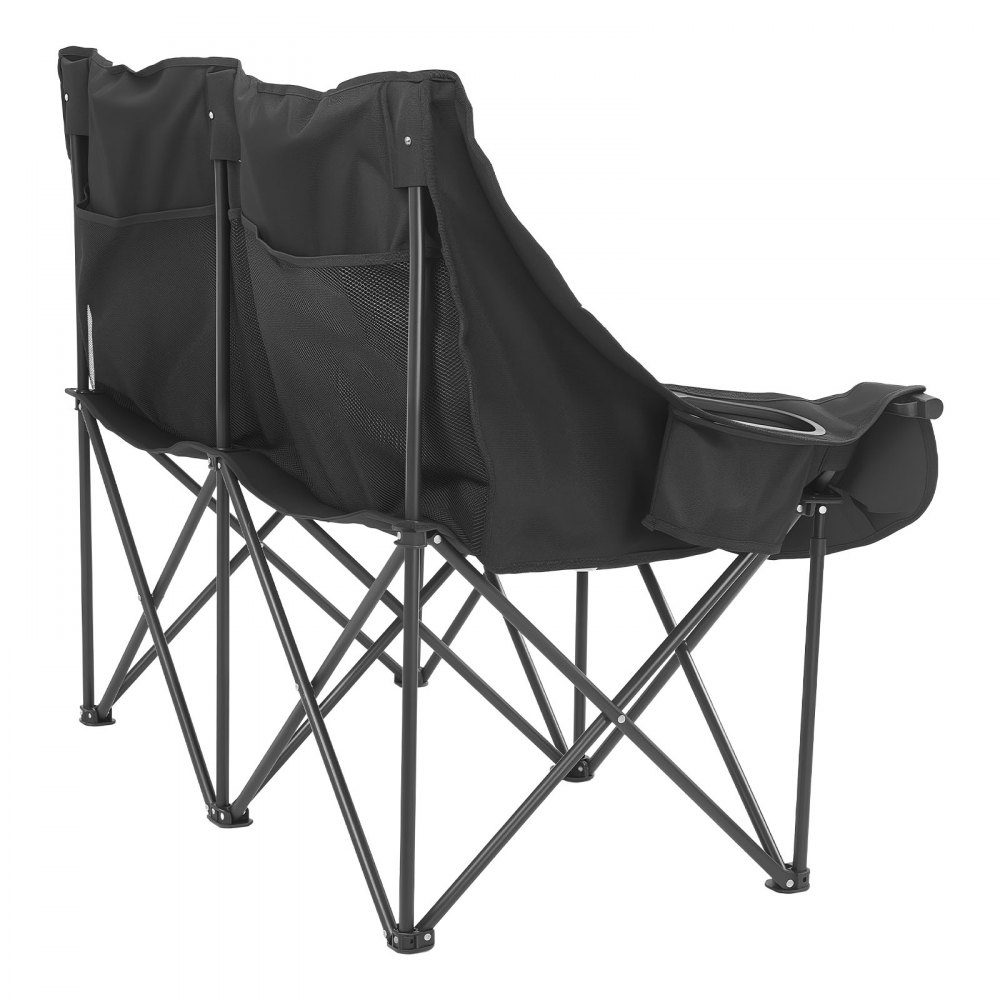 Camping Chair for 2 People, Folding Chair, 300kg Load Capacity, Fishing Chair with 2 Drink Holders & Wine Glass Holders & Magazine Holders & Carry Bags, for Outdoor Activities Fishing 1 Piece