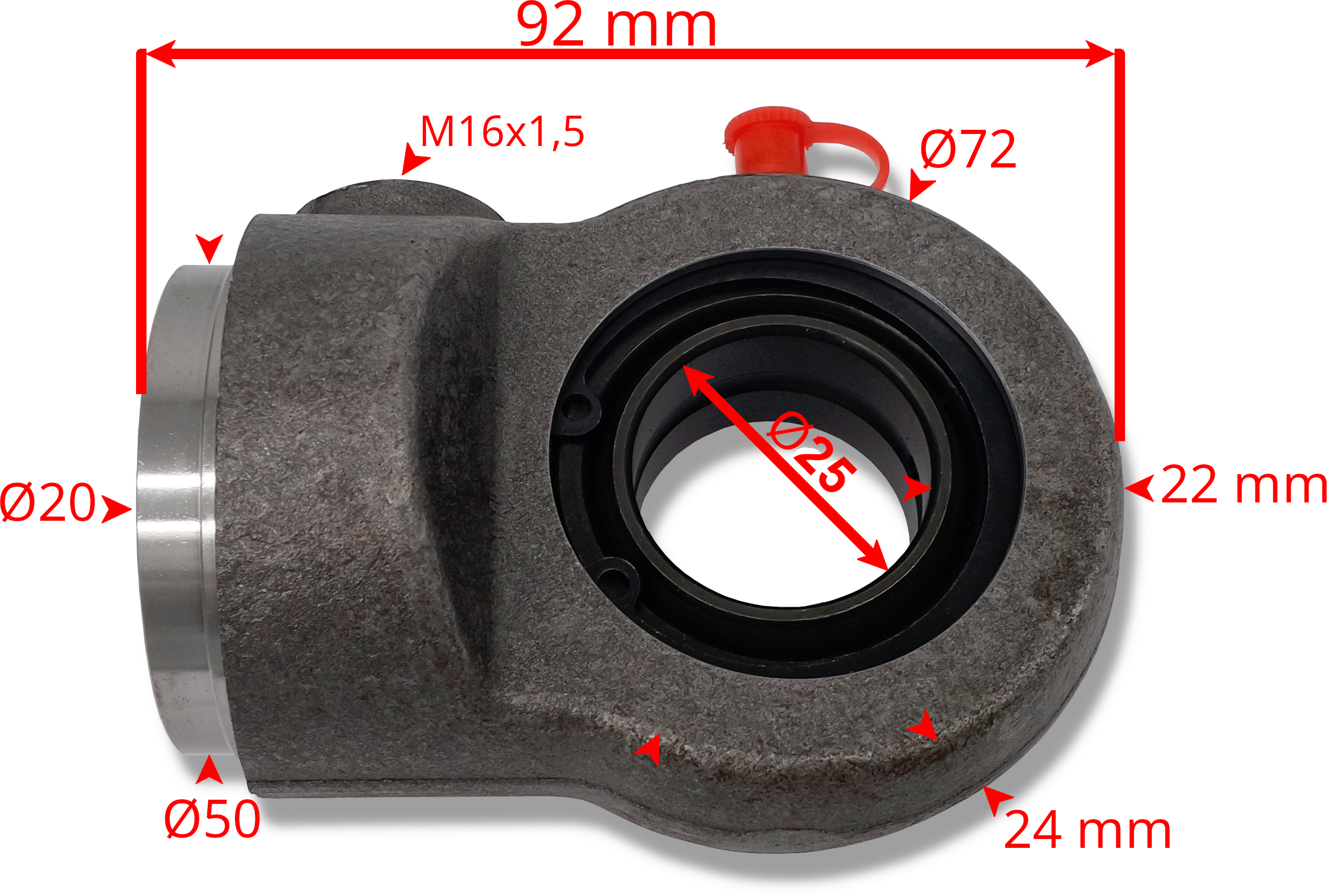 HINTERER SCHWENKANTRIEBSOHR FI 25mm M16x1,5 50W-00
