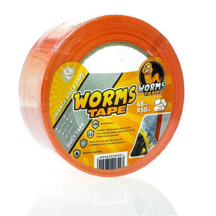 Premium WORMS TAPE Malerband-Reinigungsband orange 48 mm x 50 m