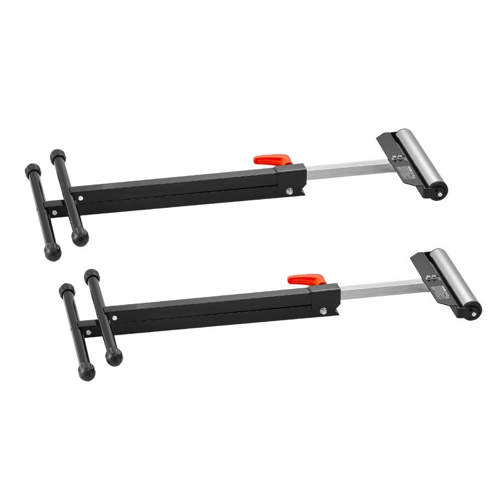 Zestaw 2 stojaków na kółkach, nośność 61 kg, regulacja wysokości 68-108 cm, mocny stojak na kółkach z głowicą rolkową 292,1 mm z polerowanej stali, stojak roboczy do wylewki piły stołowej, wspornik przedłużający