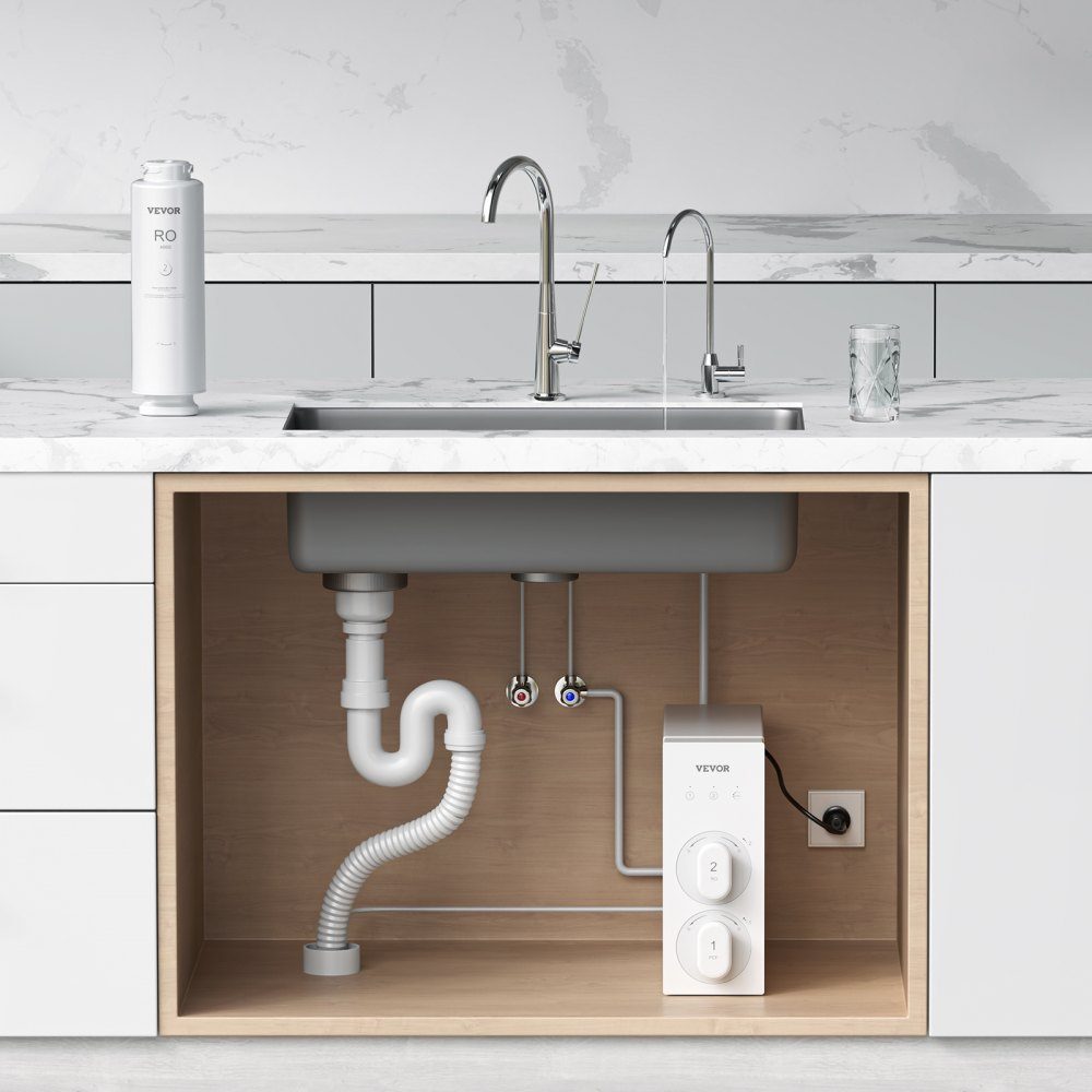 Austausch des Umkehrosmosesystems, 400 GPD, 9-stufiger Umkehrosmose-Wasserfilter-Austausch, RO-Filterkartusche für 24 Monate, reduziert Blei, Chlor, Rost, kompatibel mit SS-002 Untertisch-Wasserfilter