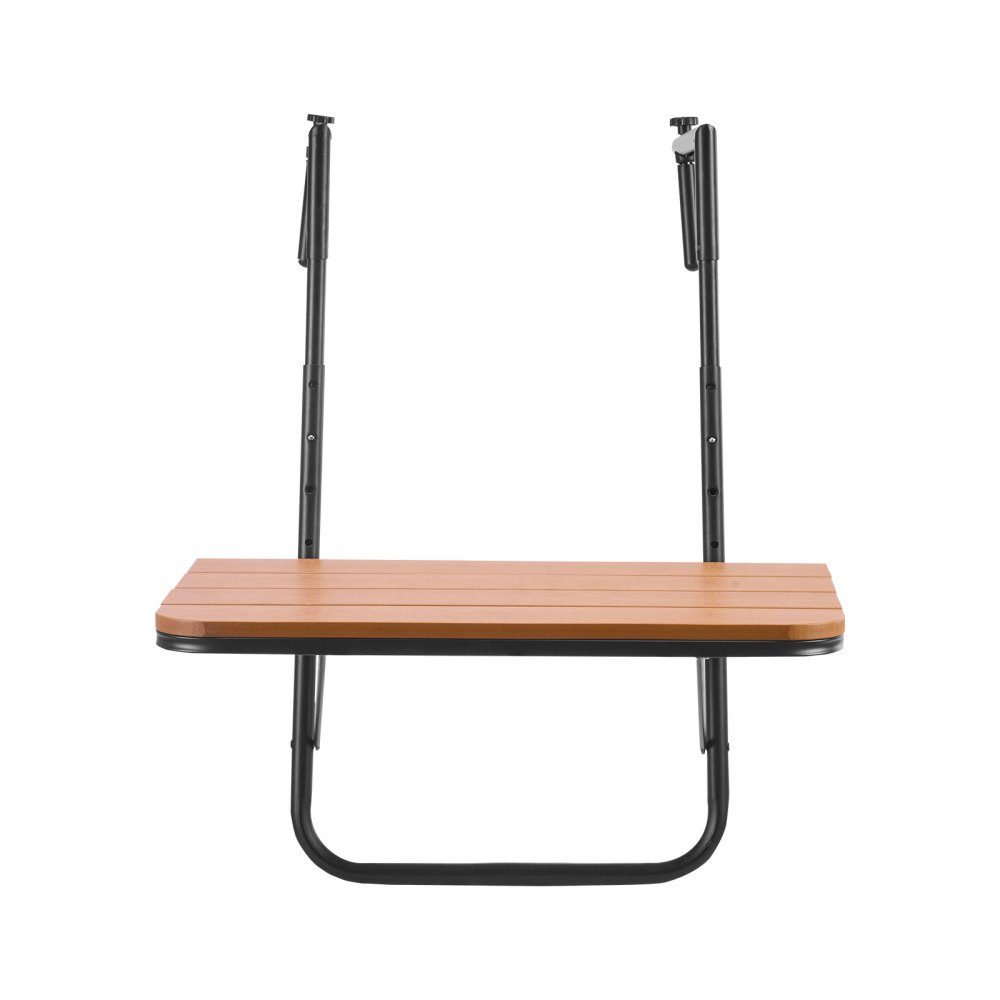 Balkontisch, 595 x 400 mm, klappbarer Balkon-Hängetisch, Klapptisch für Außengeländer, 4 Ebenen verstellbar, passend für Geländer von 2,54 bis 21 cm, Serviertisch für Terrasse und Deck