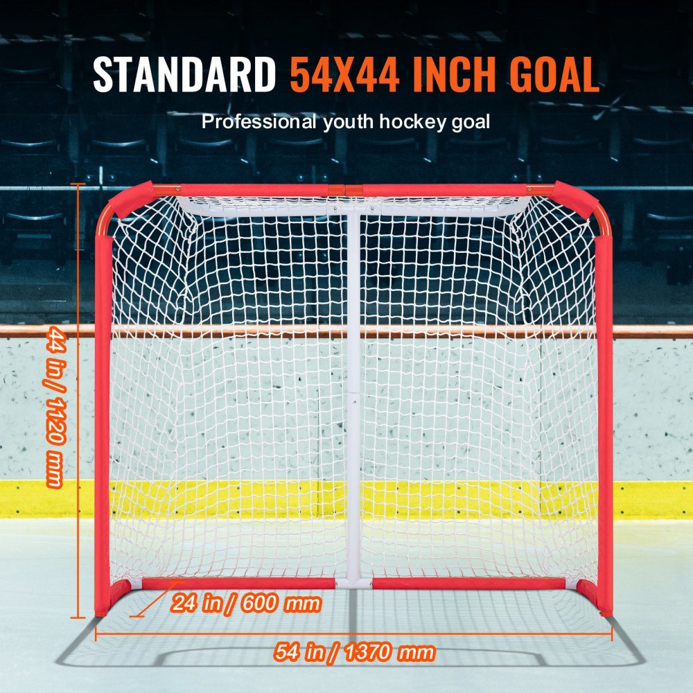 Hockey Goal Street Hockey Net Street Hockey Goal Hockey Net 137x60x112cm Hockey Training Goal Set Hockey Street Set Portable Indoor Outdoor Hockey Goal with Net White Red Training