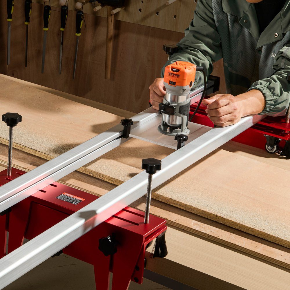 Router Cart 1625mm Portable Adjustable Panel Smoother DIY Woodworking Router Cart Panel Guide Trimming Planer for Wood Smoothing