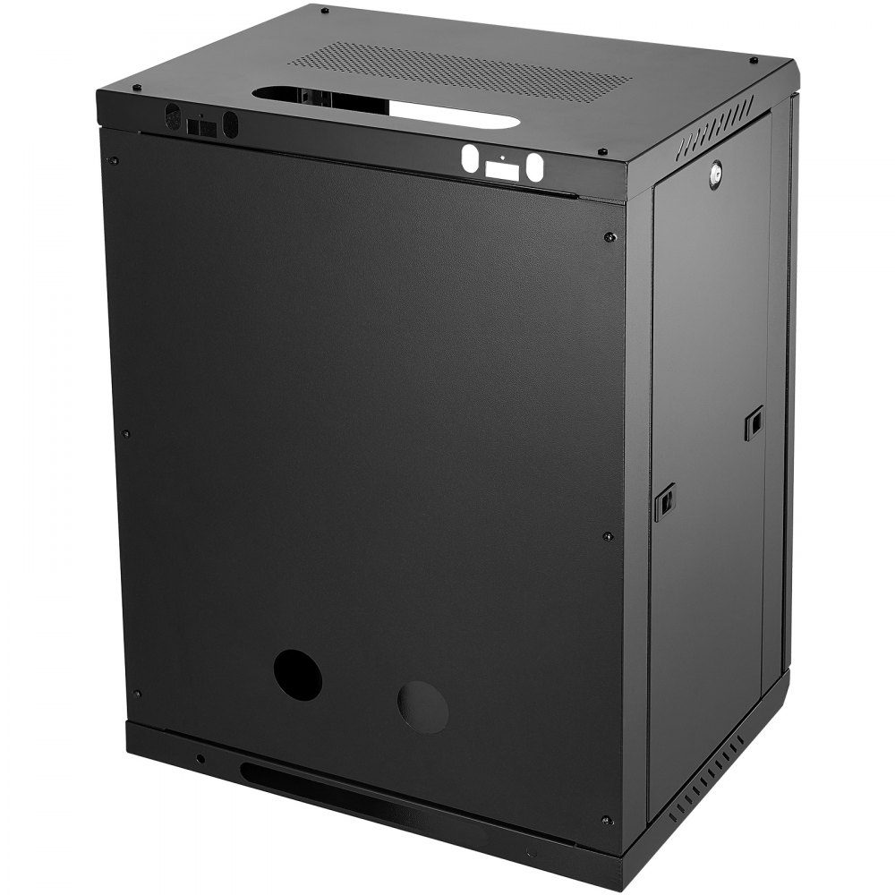 15U wandgemonteerde serverkast, maximale vloerbelasting van 500 lbs, netwerkrackbehuizing met zwenkwielen, afsluitbare deur van gehard glas, Q235 koolstofstaal voor IT-apparatuur A/V-apparatuur