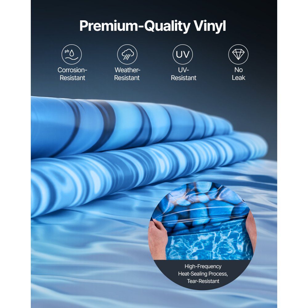 Round pool liner, φ 549 x 147 cm, inner liner, replacement liner, inner cover, swimming pool liner, overlapping vinyl liner with standard thickness, for above ground pools with 137 cm wall height