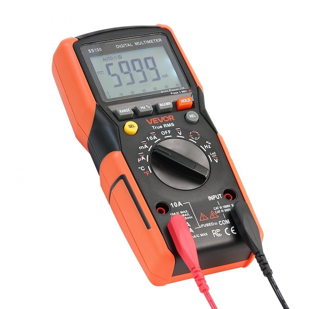 Digital Multimeter, 6000 Count TRMS DC/AC Voltmeter Current Tester, Autoranging for Current, Voltage, Resistance, Capacity, Temperature, Diodes, Continuity, Low Impedance Measurement