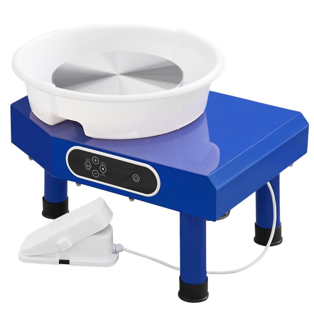 Töpferscheibe, Keramikscheibe, 350 W, elektrische Töpferscheibe, 25 cm, 300 U/min, Töpferscheibe, mit Pedal und Schürzenformmaschine, geeignet für Anfänger und Enthusiasten