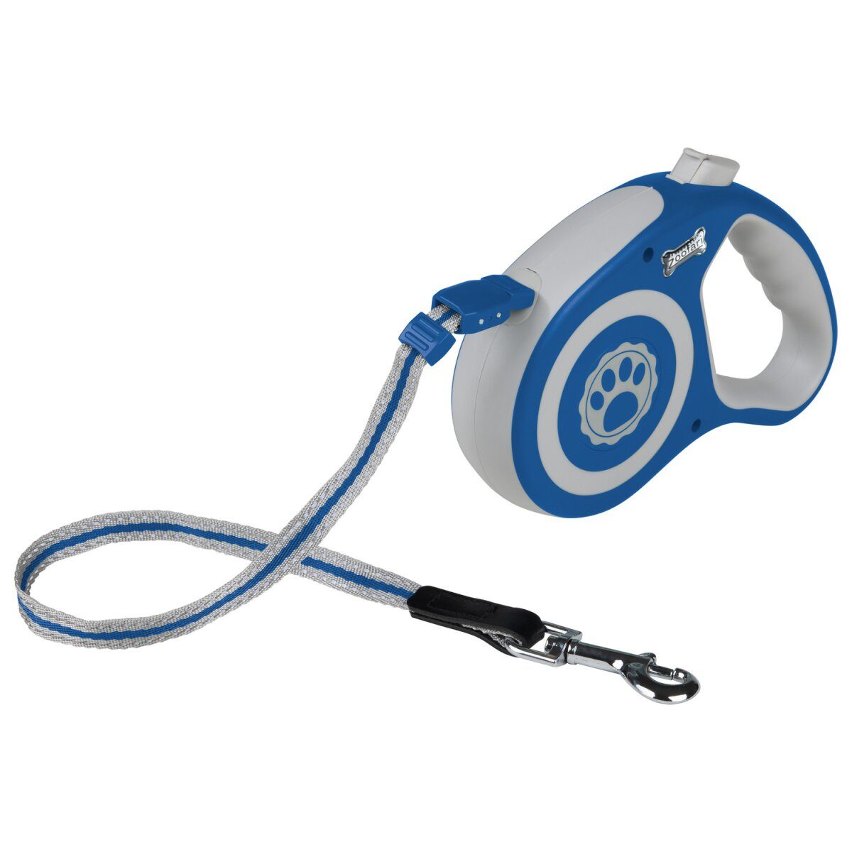 Rallonge ZOOFARI®, 5 m, avec mécanisme de rétraction (grand gris clair, bleu)