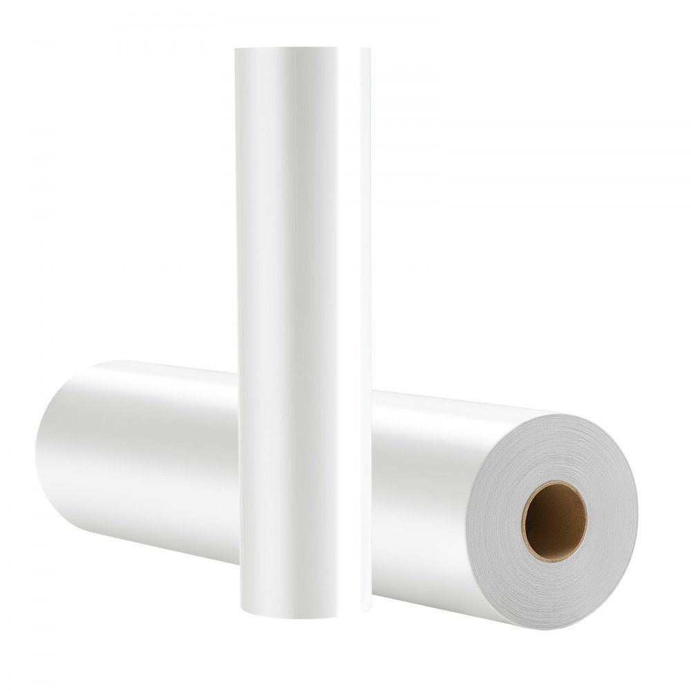 Vinyl Film Heat Transfer Transfer Film (304.8 x 15240mm) Gloss White HTV Iron On Vinyl Roll Compatible with Cutting Machines for Various Materials T-Shirts Cushions Hats