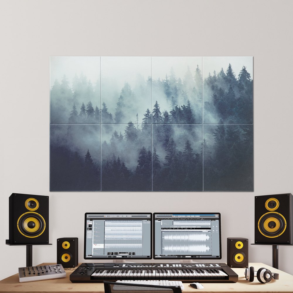 Pack de 8 panneaux acoustiques, 1200x800x10 mm, panneaux muraux acoustiques, panneaux autocollants, insonorisants et absorbants pour maison, bureau, studio, salle de jeux, théâtre, forêt Pack de 8 panneaux acoustiques, 1200x800x10 mm, panneaux muraux acoustiques, panneaux autocollants, insonorisants et absorbants pour maison, bureau, studio, salle de jeux, théâtre, forêt