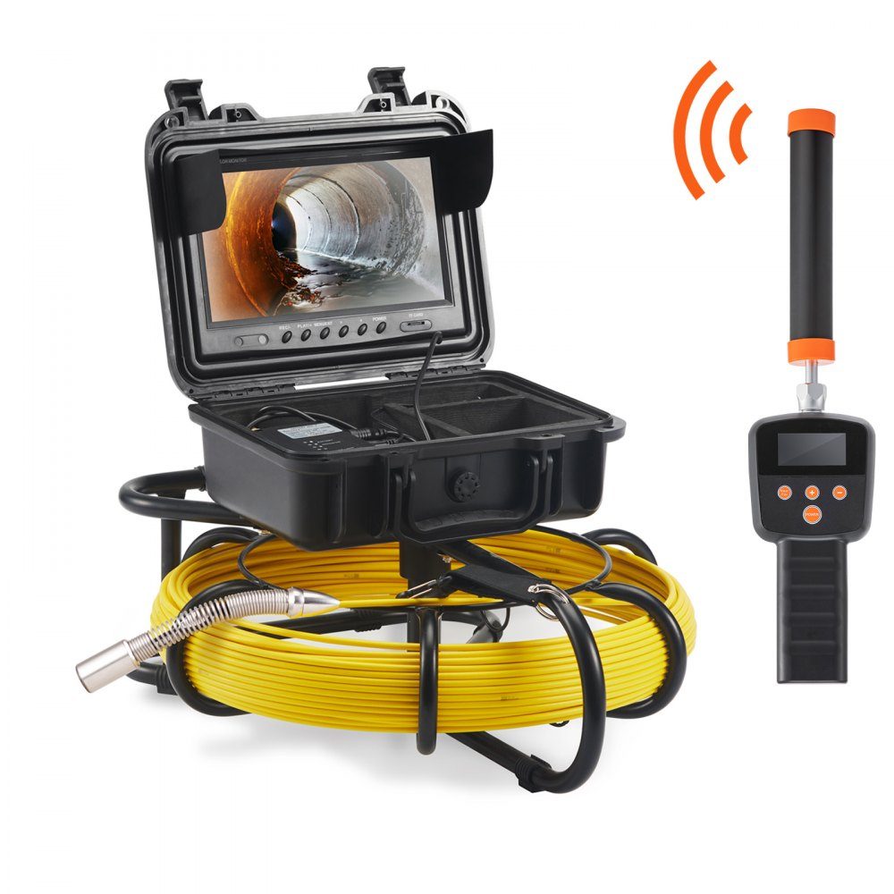 Kamera rurowa 50 m, 9 cali 720P Kamera inspekcyjna Kamera kanalizacyjna ze śledzeniem 512 Hz, baterią litową 12 V 4500 mAh Kamera endoskopowa IP68 do kanałów ściekowych, kanalizacji, drenów