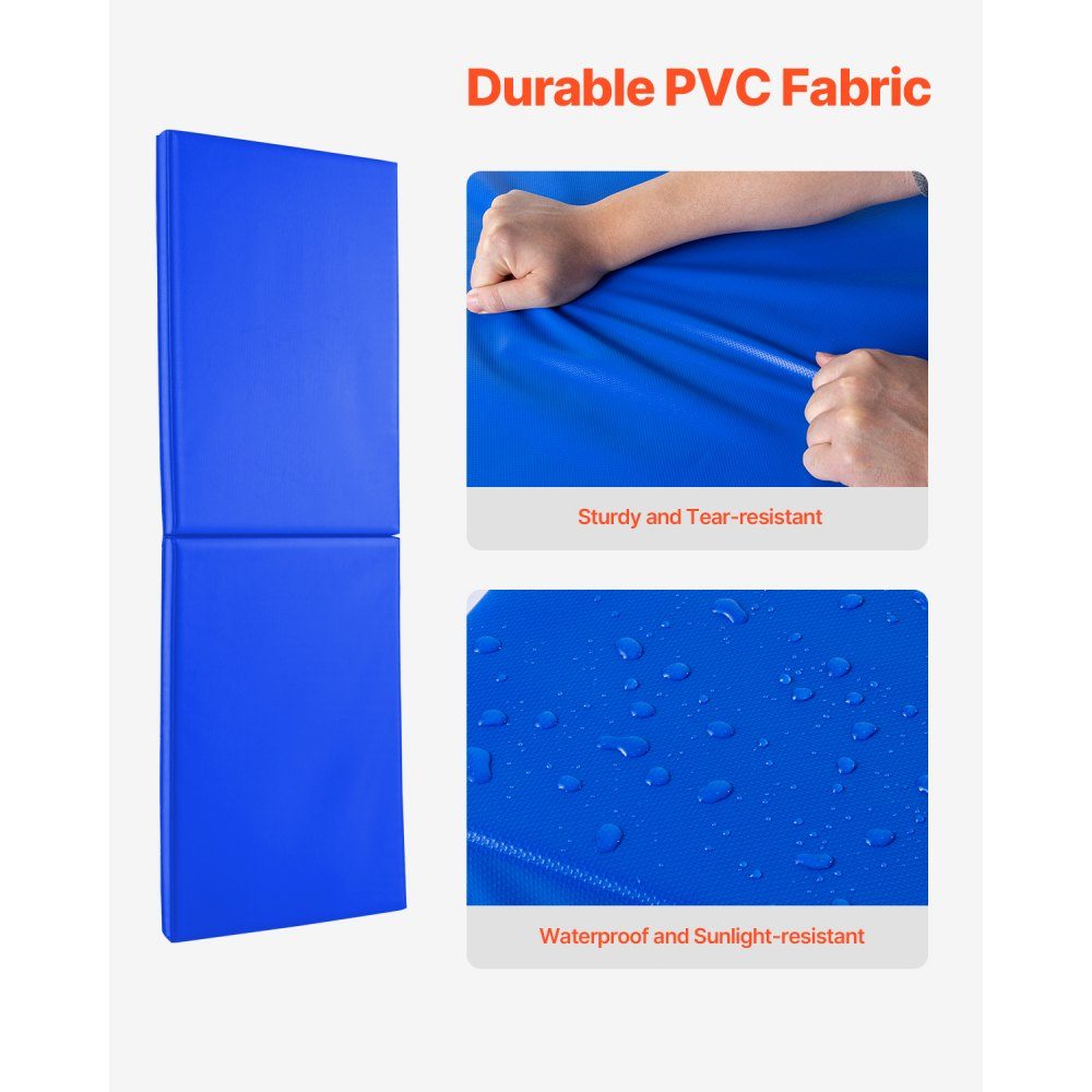 Gym Wall Pad (180 x 60 x 5 cm), Tear-Resistant Wall Mat, Removable High Density Foam Padding for Wall Mounting for Basketball Courts, Basement Protective Pad, Blue