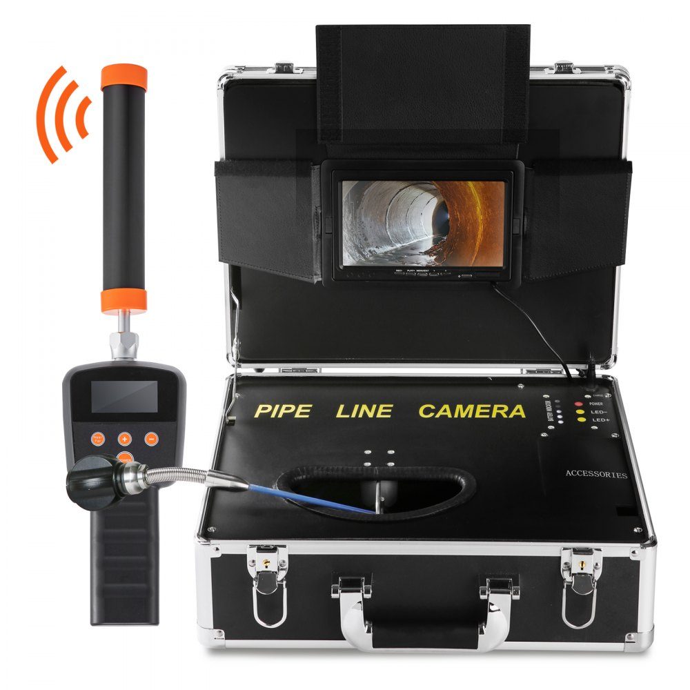 Sewer Camera with 512-Hz-Ortung, 30m 7" Pipe Inspection Camera with DVR Function, IP68-Kamera with 12 Adjustable LEDs, einer 16-GB-SD-Karte for Sewer Pipes, Home, Sewer Pipes